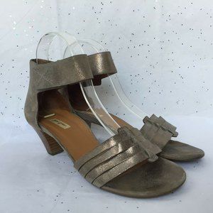 Paul Green Muted Gold Closed Back Ankle Strap Sandal - Austria Size 5.5. US 8